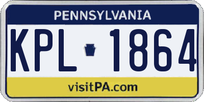 PA license plate KPL1864