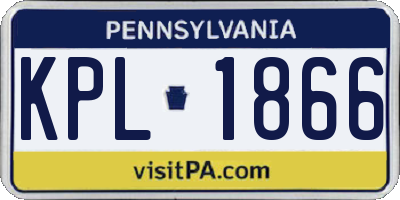 PA license plate KPL1866