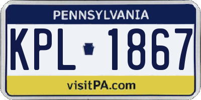 PA license plate KPL1867