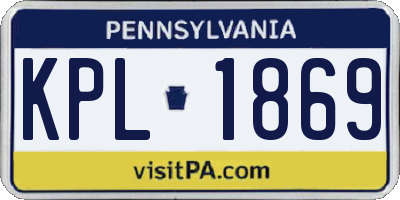 PA license plate KPL1869