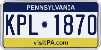 PA license plate KPL1870