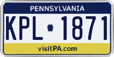PA license plate KPL1871