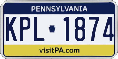 PA license plate KPL1874