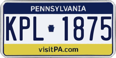 PA license plate KPL1875