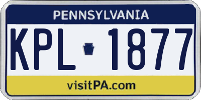 PA license plate KPL1877