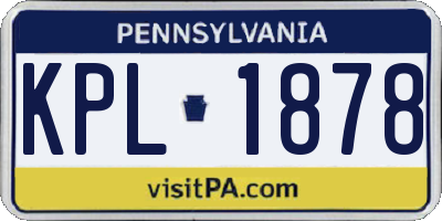 PA license plate KPL1878