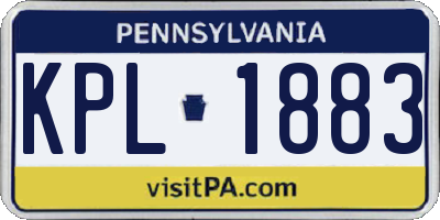 PA license plate KPL1883