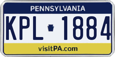 PA license plate KPL1884