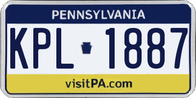 PA license plate KPL1887