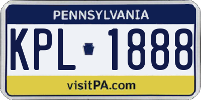 PA license plate KPL1888