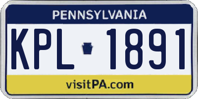 PA license plate KPL1891