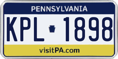 PA license plate KPL1898