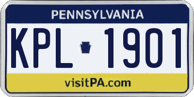 PA license plate KPL1901