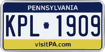 PA license plate KPL1909