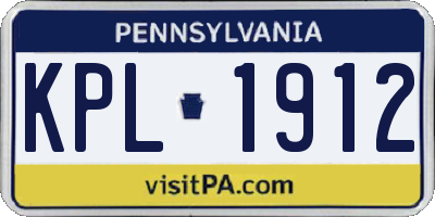 PA license plate KPL1912