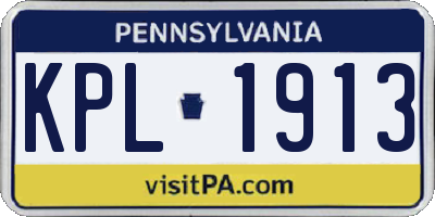 PA license plate KPL1913
