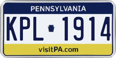 PA license plate KPL1914