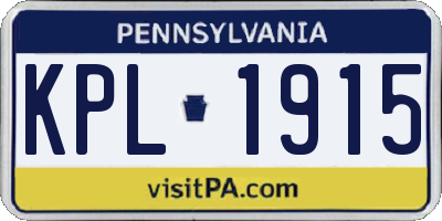 PA license plate KPL1915