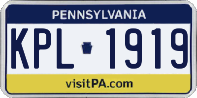 PA license plate KPL1919