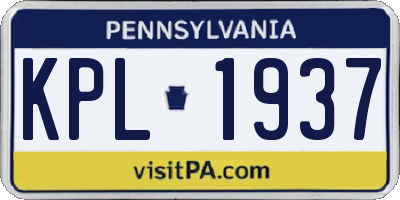 PA license plate KPL1937