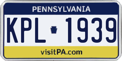 PA license plate KPL1939