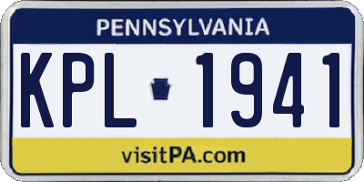 PA license plate KPL1941