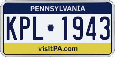 PA license plate KPL1943