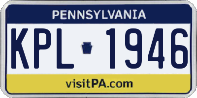PA license plate KPL1946