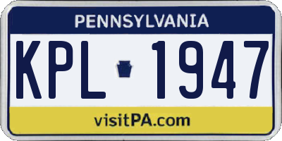 PA license plate KPL1947