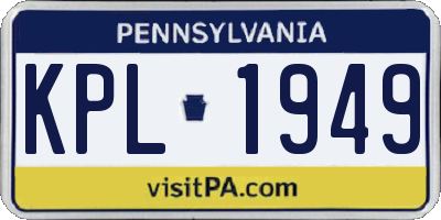 PA license plate KPL1949
