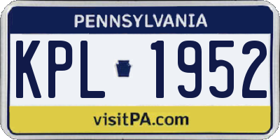 PA license plate KPL1952