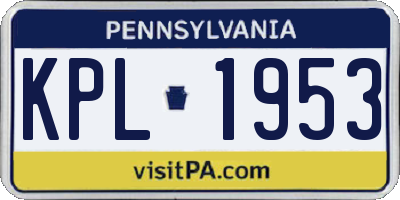 PA license plate KPL1953