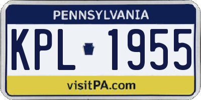 PA license plate KPL1955