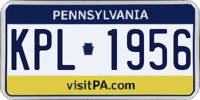 PA license plate KPL1956