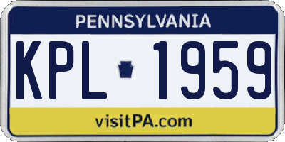 PA license plate KPL1959