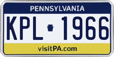 PA license plate KPL1966