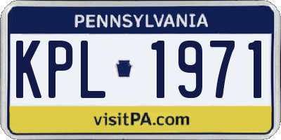 PA license plate KPL1971