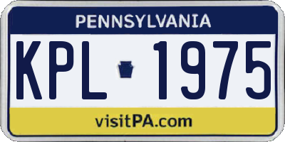 PA license plate KPL1975