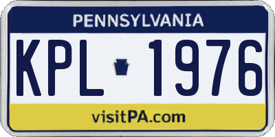 PA license plate KPL1976