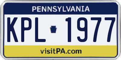 PA license plate KPL1977
