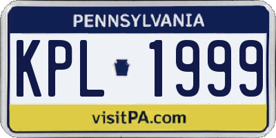 PA license plate KPL1999