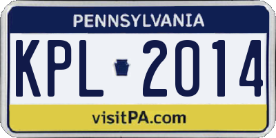 PA license plate KPL2014