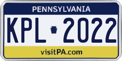 PA license plate KPL2022