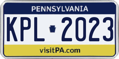 PA license plate KPL2023