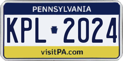 PA license plate KPL2024