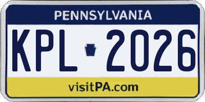 PA license plate KPL2026