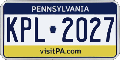 PA license plate KPL2027