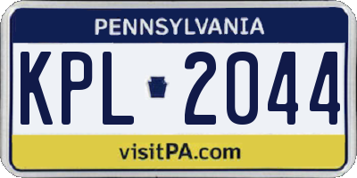 PA license plate KPL2044