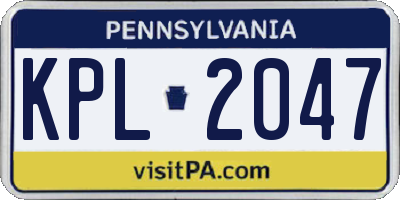 PA license plate KPL2047