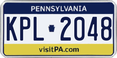 PA license plate KPL2048